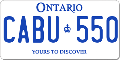 ON license plate CABU550