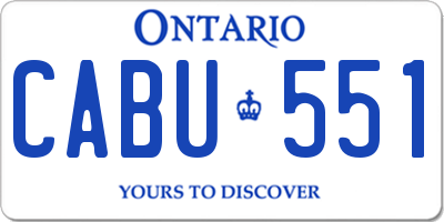 ON license plate CABU551