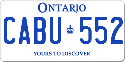 ON license plate CABU552