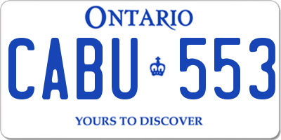 ON license plate CABU553