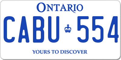 ON license plate CABU554