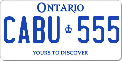 ON license plate CABU555