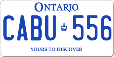 ON license plate CABU556