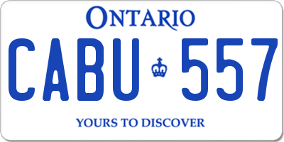 ON license plate CABU557