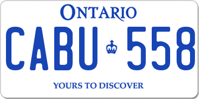 ON license plate CABU558