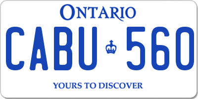 ON license plate CABU560