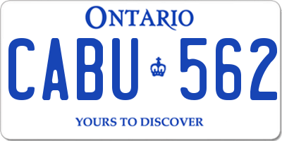 ON license plate CABU562