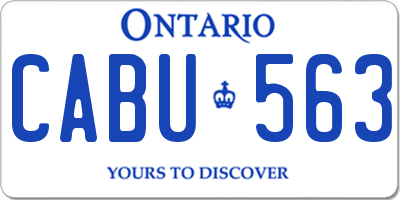 ON license plate CABU563