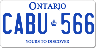 ON license plate CABU566