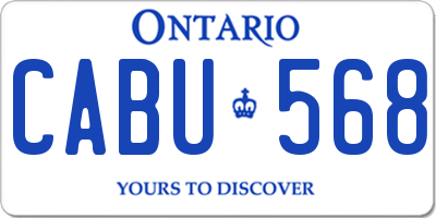 ON license plate CABU568