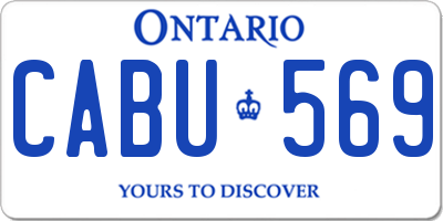 ON license plate CABU569