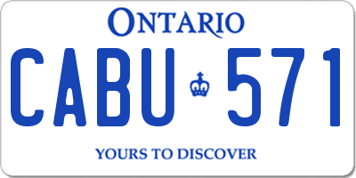 ON license plate CABU571