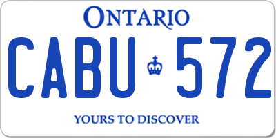 ON license plate CABU572