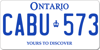 ON license plate CABU573