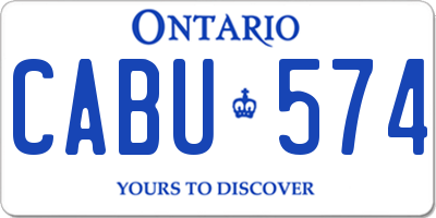 ON license plate CABU574