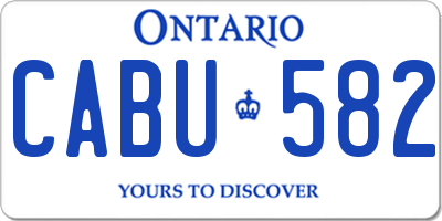 ON license plate CABU582