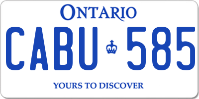 ON license plate CABU585