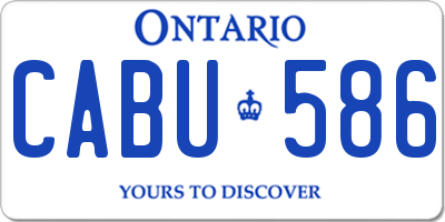 ON license plate CABU586