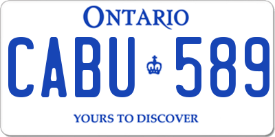 ON license plate CABU589