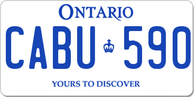 ON license plate CABU590