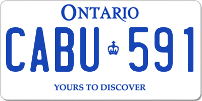 ON license plate CABU591