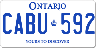 ON license plate CABU592