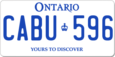 ON license plate CABU596