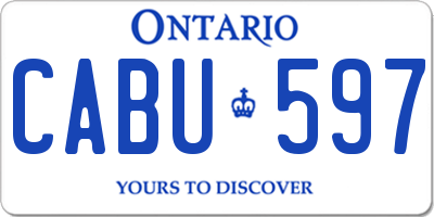 ON license plate CABU597