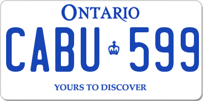 ON license plate CABU599