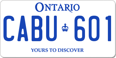 ON license plate CABU601