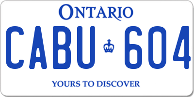 ON license plate CABU604