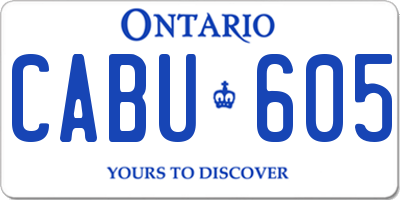 ON license plate CABU605