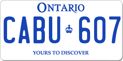 ON license plate CABU607