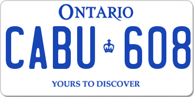 ON license plate CABU608