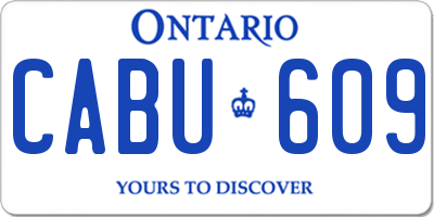 ON license plate CABU609