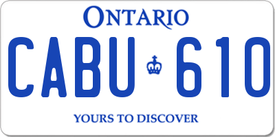 ON license plate CABU610