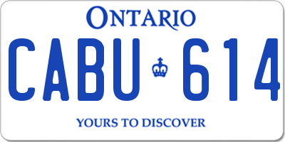 ON license plate CABU614