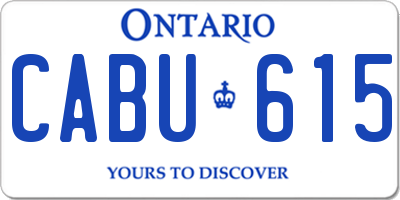 ON license plate CABU615