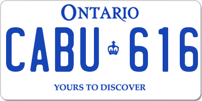 ON license plate CABU616