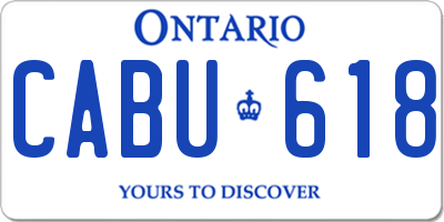 ON license plate CABU618