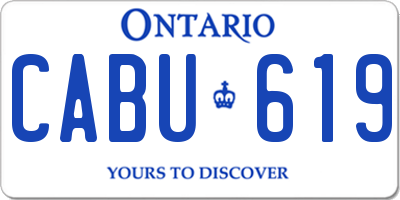 ON license plate CABU619