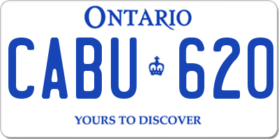 ON license plate CABU620