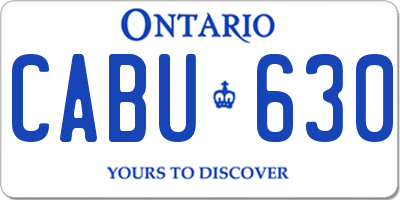 ON license plate CABU630