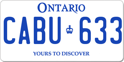 ON license plate CABU633