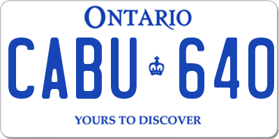 ON license plate CABU640