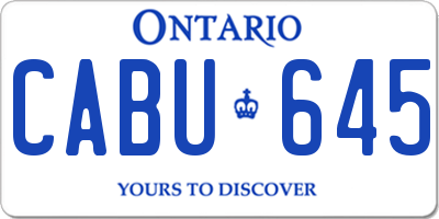 ON license plate CABU645