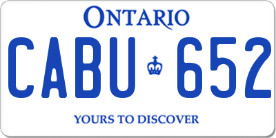 ON license plate CABU652