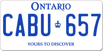 ON license plate CABU657