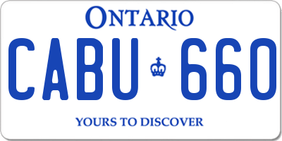 ON license plate CABU660