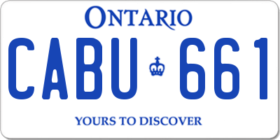 ON license plate CABU661